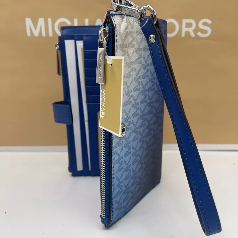 MICHAEL KORS Jet Set Lg Ombré Signature Logo Double Zip Wristlet Wallet 
GALAXY - Picture 5 of 16